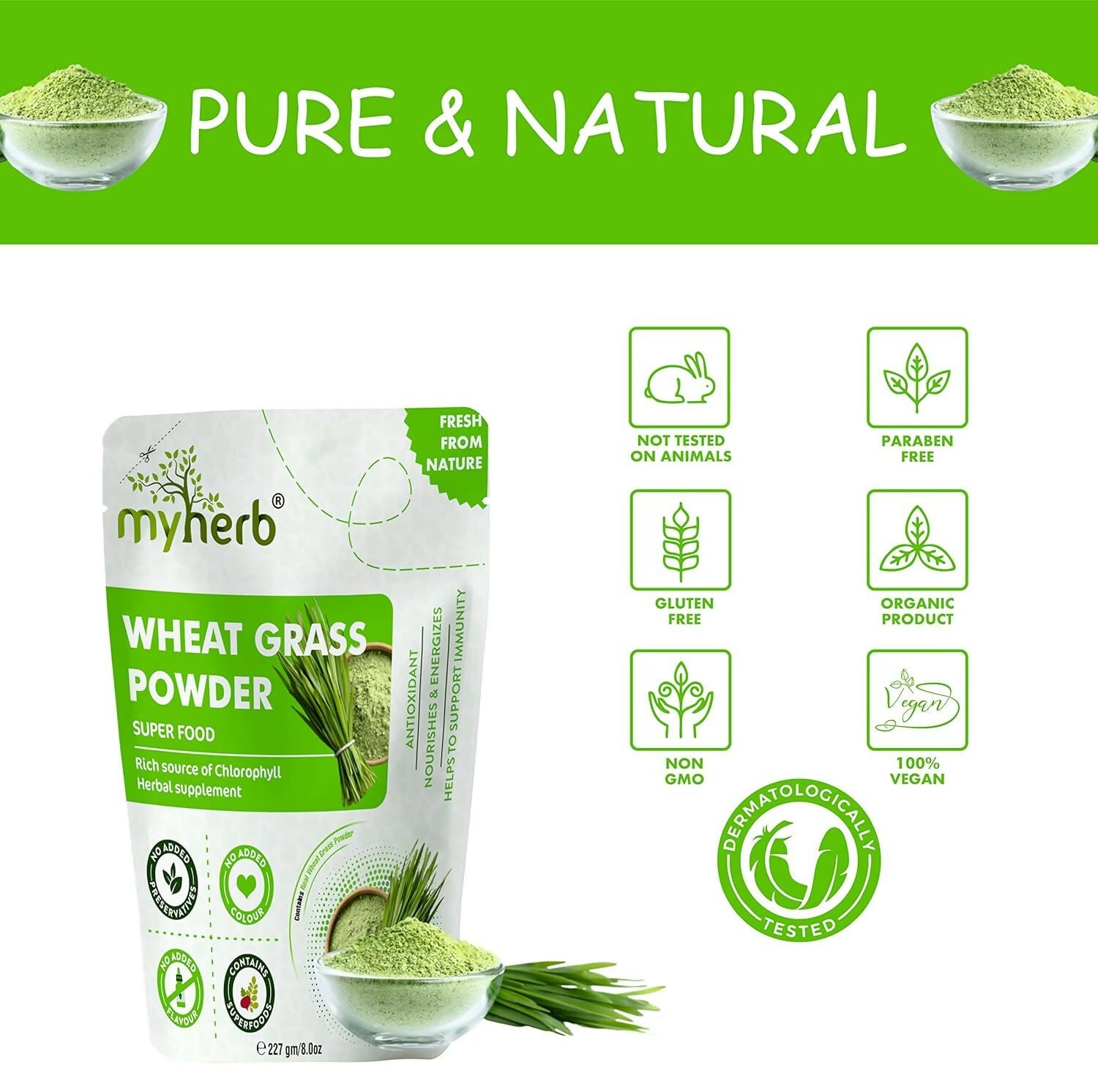 Myherb Natural Organic Wheat Grass Powder