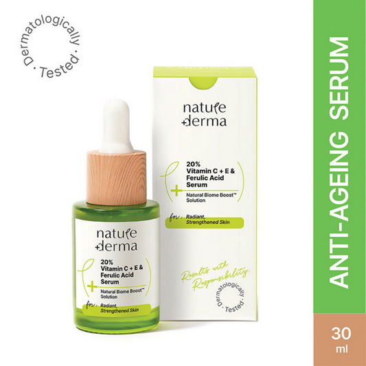 Buy Nature Derma 20% Vitamin C + E & Ferulic Acid Serum from DrMediCart, Ship from India to USA
