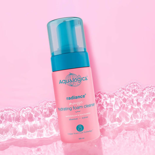 Buy Aqualogica Radiance+ Mousse Hydrating Foam Cleanser, Reduces Spots & Acne Marks from DrMediCart, Ship from India to USA