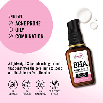 St.Botanica BHA Salicylic Acid 2% + Hyaluronic Acid 1% Clarifying Facial Serum