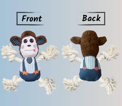 Foodie Puppies Monkey Crinkle Paper Rope Plush Toy for Dogs