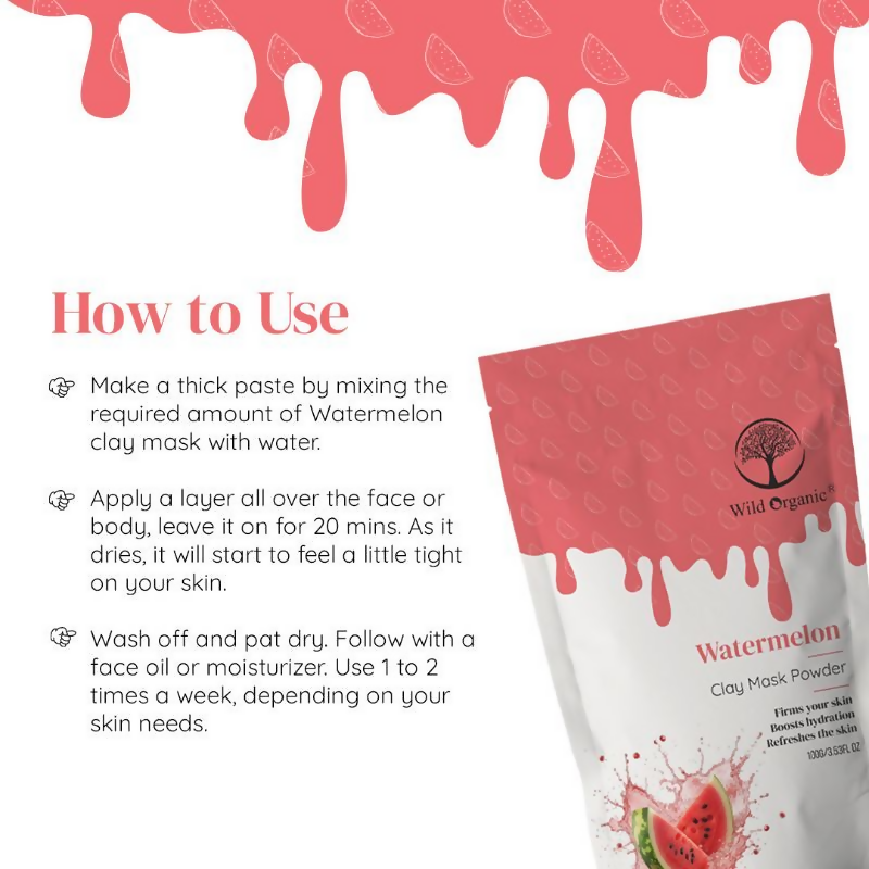 Wild Organic Watermelon Clay Mask Powder
