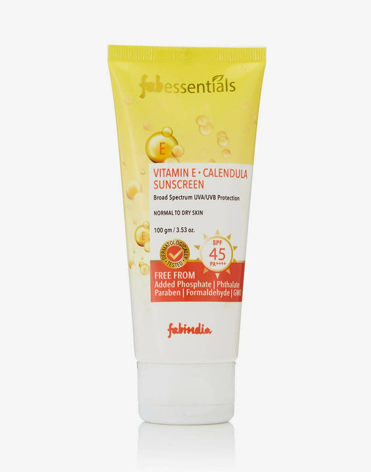 Buy Fabessentials Vitamin E Calendula Sunscreen SPF 45 PA++++ from DrMediCart, Ship from India to USA