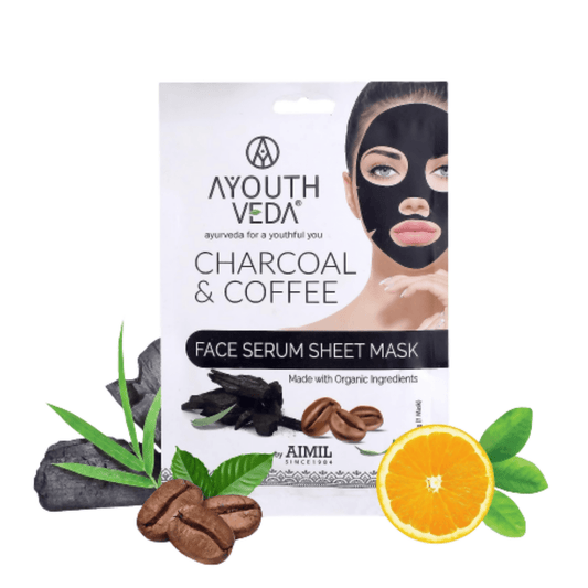Ayouthveda Charcoal Coffee Face Serum Sheet Mask - DrMediCart 