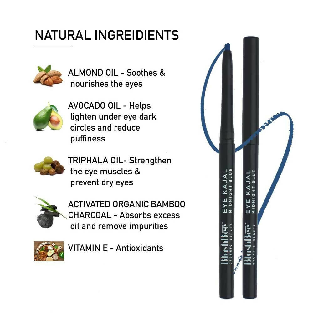 Buy BlushBee Organic Beauty Eye Kajal - Midnight Blue from DrMediCart, Ship from India to USA