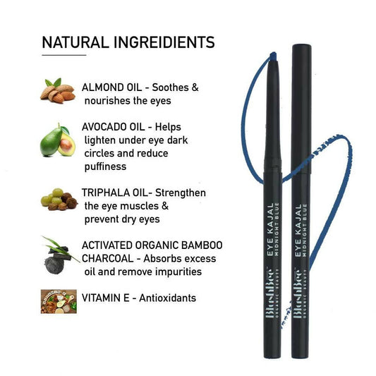 Buy BlushBee Organic Beauty Eye Kajal - Midnight Blue from DrMediCart, Ship from India to USA