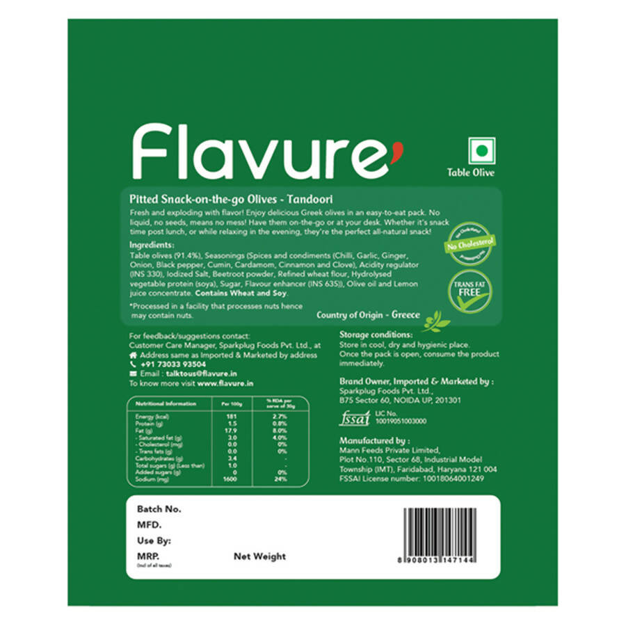 Flavure Snack-On-The-Go Olives Tandoori