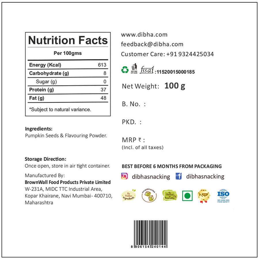 Dibha Masala Pumpkin Seeds