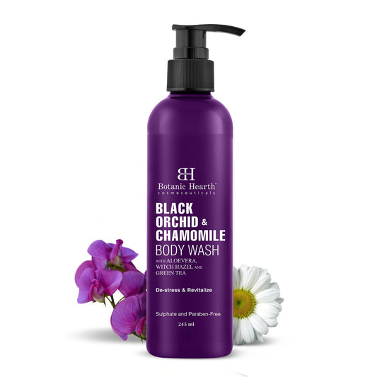 Botanic Hearth Black Orchid & Chamomile Body Wash with Aloe Vera, Witch Hazel & Green Tea