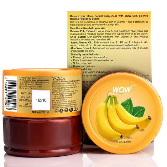 Buy Wow Skin Science Banana Pulp Body Butter from DrMediCart, Ship from India to USA