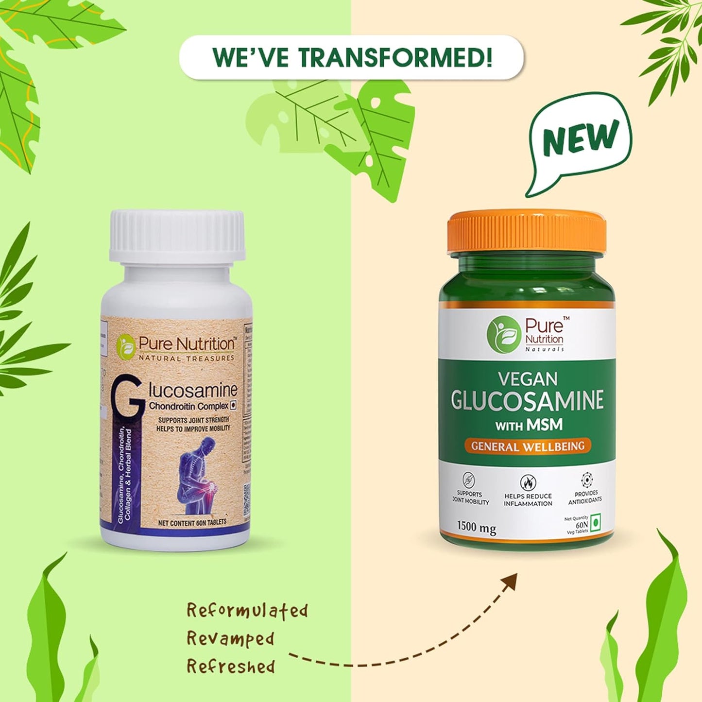 Pure Nutrition Vegan Glucosamine with MSM Veg Tablets