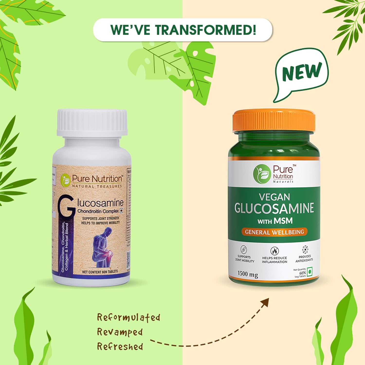 Pure Nutrition Vegan Glucosamine with MSM Veg Tablets