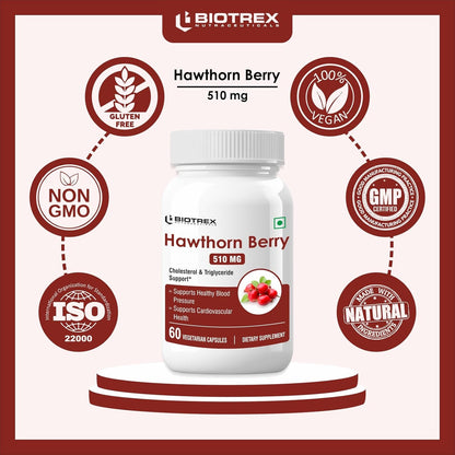 Biotrex Hawthorn Berry 510Mg Veg Capsules