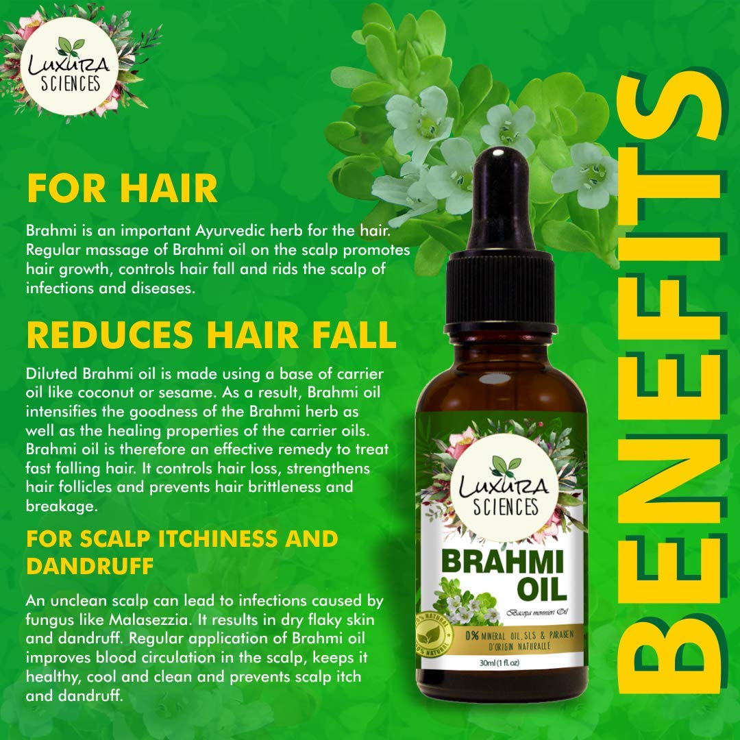 Luxura Sciences Organic Brahmi Oil for Hair Growth - DrMediCart