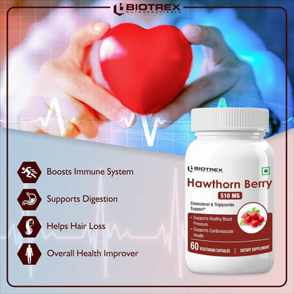 Biotrex Hawthorn Berry 510Mg Veg Capsules