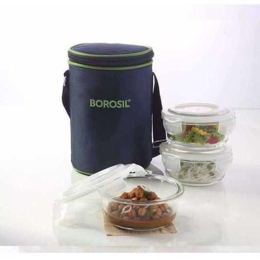 Buy Microwavable Containers with Lunch Bag, 400ml, Set of 3