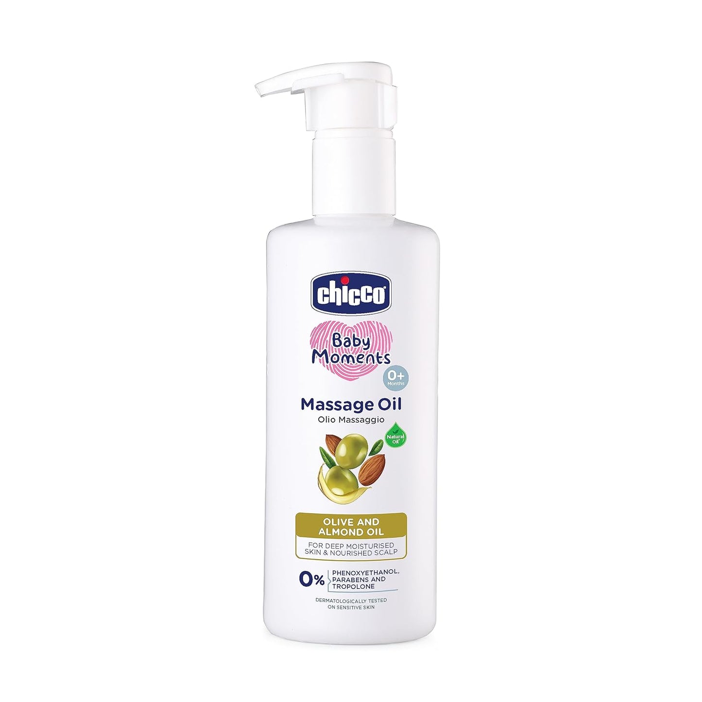 Chicco Baby Moments Massage Oil For Moisturised Skin, Nourished Hair & Scalp