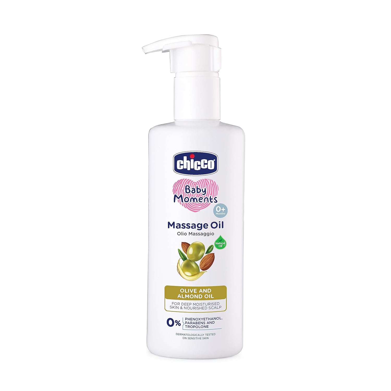 Chicco Baby Moments Massage Oil For Moisturised Skin, Nourished Hair & Scalp