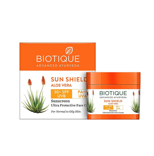 Buy Biotique Advanced Ayurveda Bio Aloe Vera 30+SPF UVA/UVB Sunscreen Ultra Soothing Face Cream/Lotion from DrMediCart, Ship from India to USA