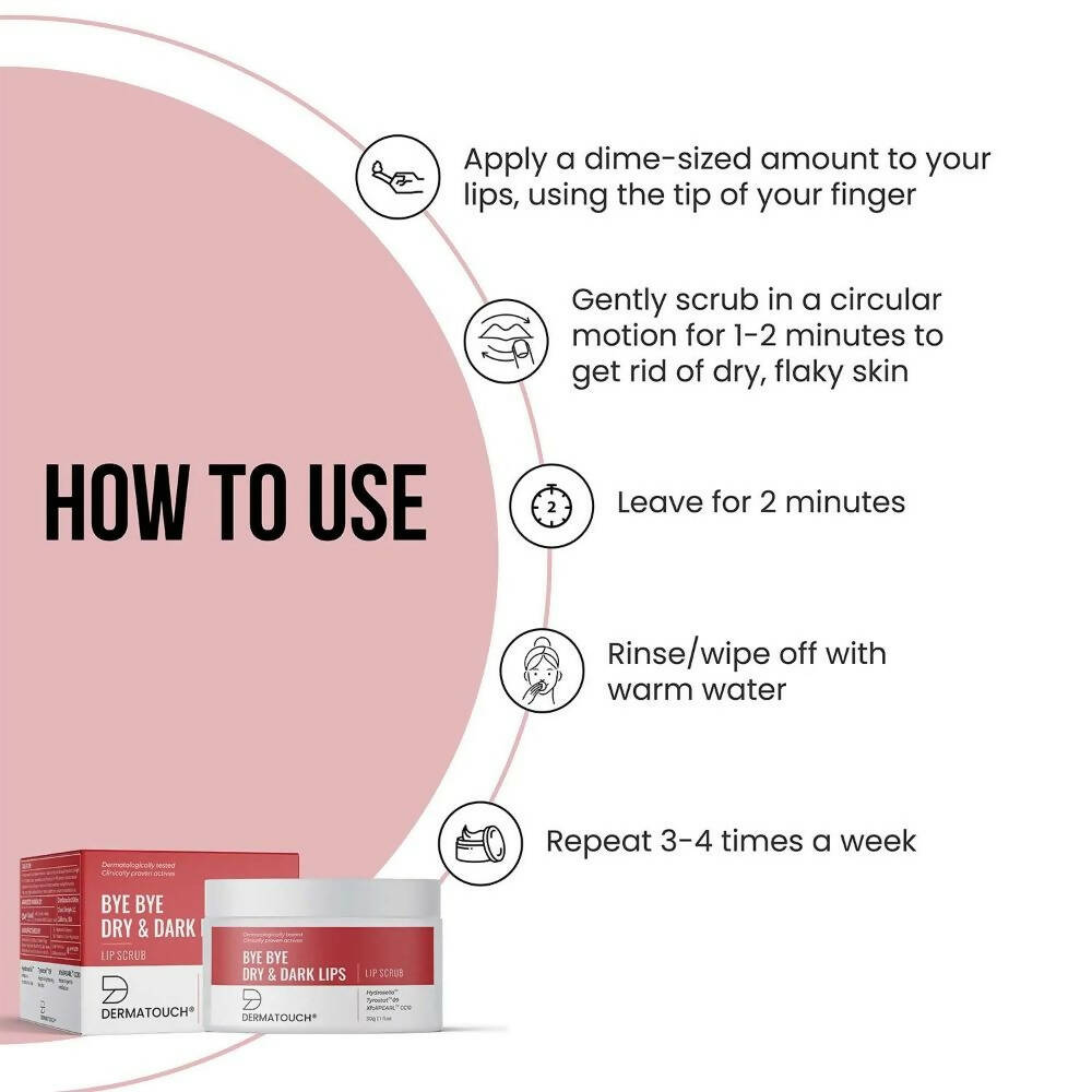Dermatouch Bye Bye Dry & Dark Lips Lip Scrub - DrMediCart