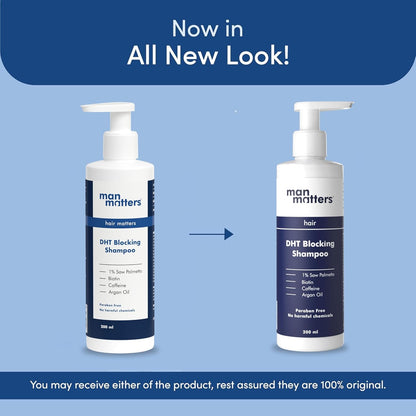 Man Matters Anti Hair Fall DHT Blocking Shampoo With Argan Oil, Biotin, Caffeine