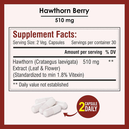 Biotrex Hawthorn Berry 510Mg Veg Capsules