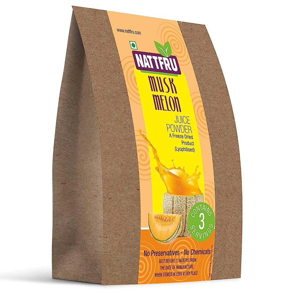 Nattfru Muskmelon Juice Powder - 90g (3 Packs X 30g each- Inside)