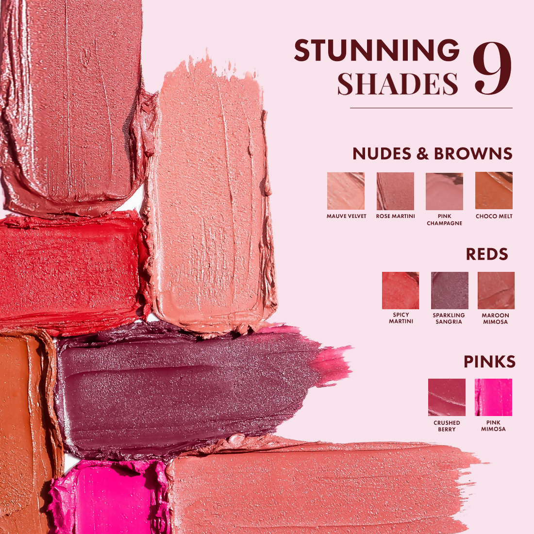 mCaffeine Shades Creamy Matte Kiss Bullet Lipstick Moisturizing Lightweight - Crushed Berry