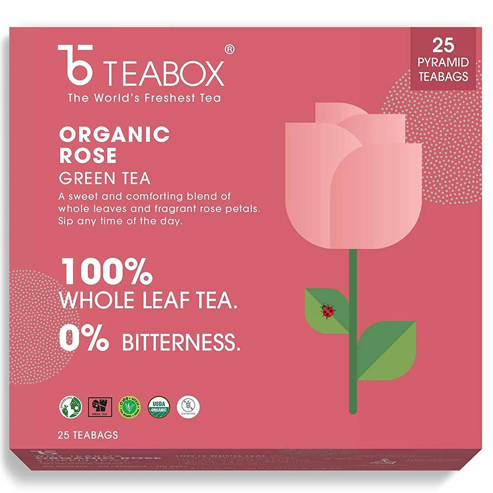 Teabox Organic Rose Green Tea Bags - Drmedicart
