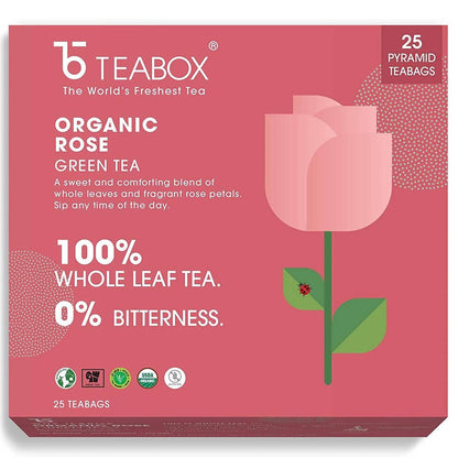 Teabox Organic Rose Green Tea Bags - Drmedicart