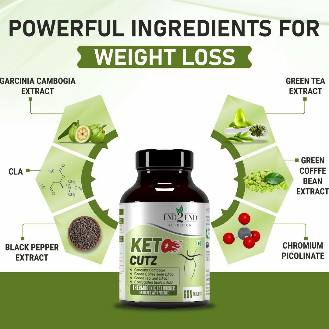 End2End Nutrition Keto Cutz metabolism boost  For weight care  Tablets