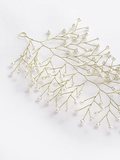Panash Women Gold-Toned & White Embellished Hair Accessory Set