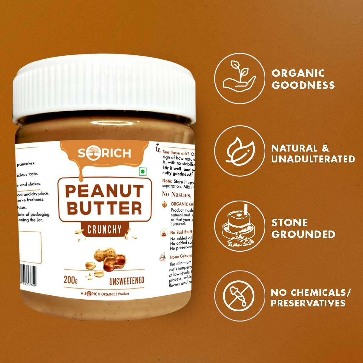 Sorich Organics All Natural Peanut Butter Crunchy