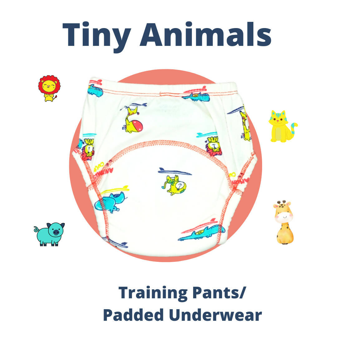 Kindermum Cotton Padded Pull Up Training Pants/ Padded Underwear˜For Kids-Autumn Animals Set of 2 pcs