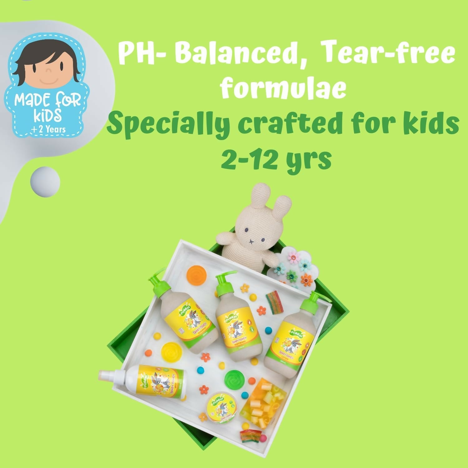 Puddles Organic Tangy Candy Body Wash For Kids, Turmeric, Milk Protein, Citrus Essential Oils
