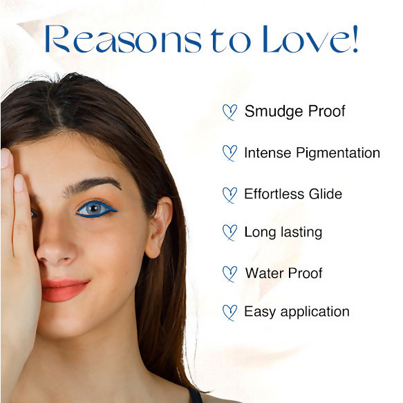 Nourish Mantra Jet Gaze Kajal Urban Rani - Blue with Almond Oil & Vitamin E