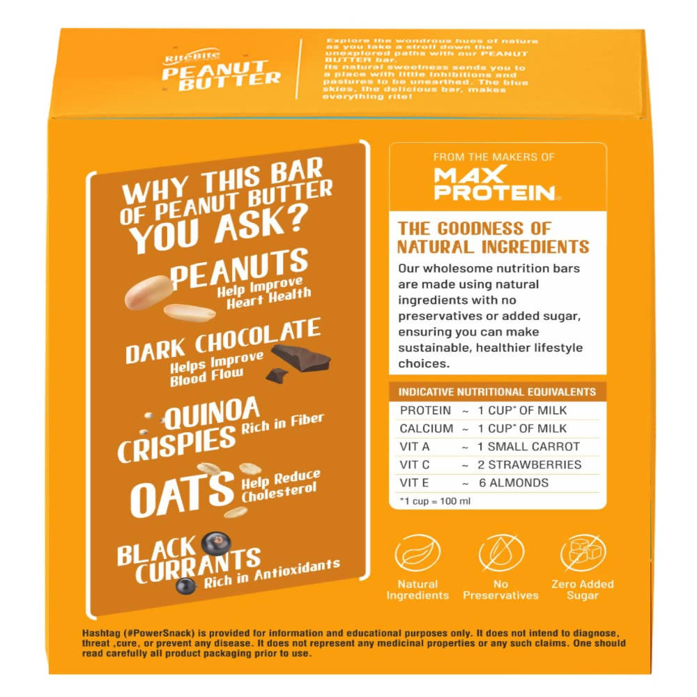 RiteBite Max Protein Peanut Butter Nutrition Bar
