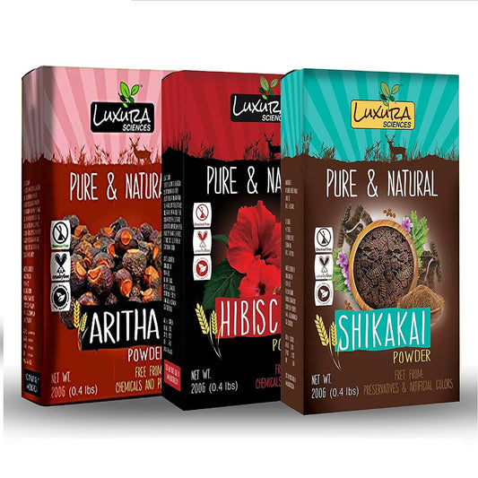 Luxura Sciences Natural Hair Care Hair Growth - Hibiscus + Aritha + Shikakai