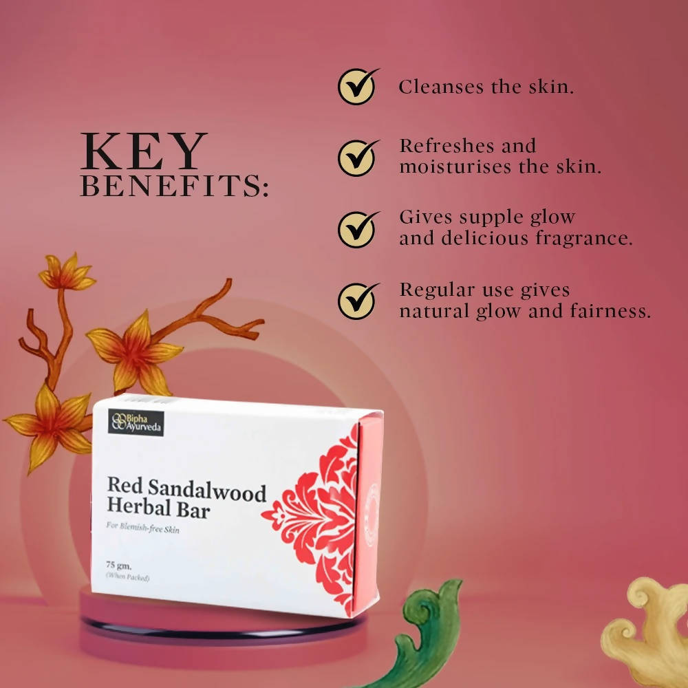 Bipha Ayurveda Red Sandalwood Herbal Bar - DrMediCart