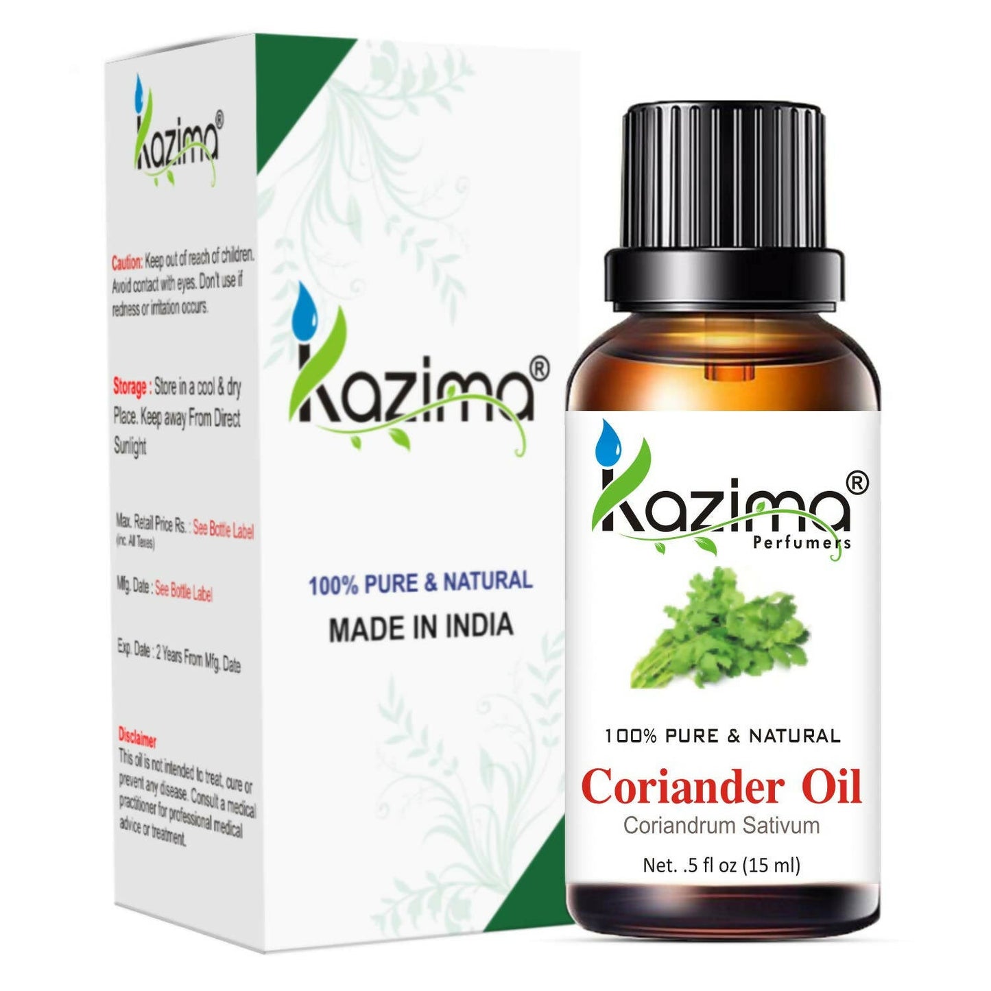 Kazima Coriander Essential Oil For Skin & Hair Care