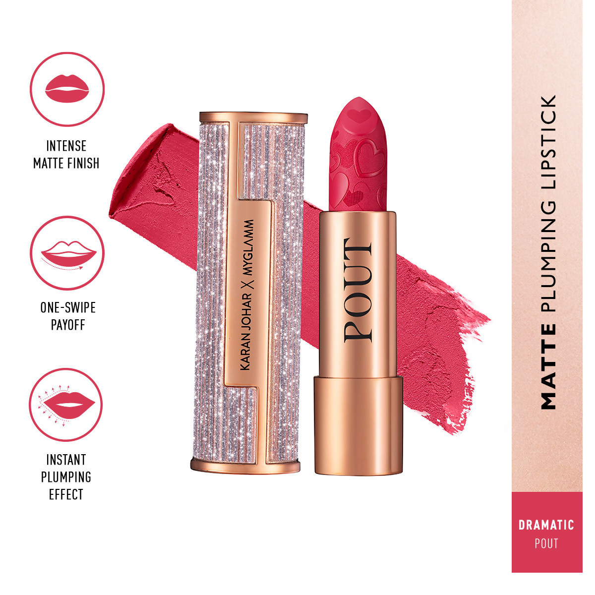 MyGlamm Pout By Karan Johar Intense Matte Plumping Lipstick - Dramatic Pout
