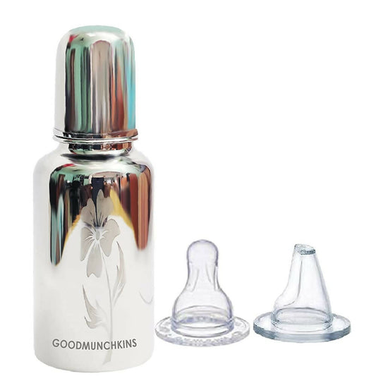 Buy Goodmunchkins Stainless Steel Feeding Bottle Joint Less 304 Grade No Joints BPA Free for New Born Baby/Toddlers/Infants-200ml from DrMediCart, Ship from India to USA
