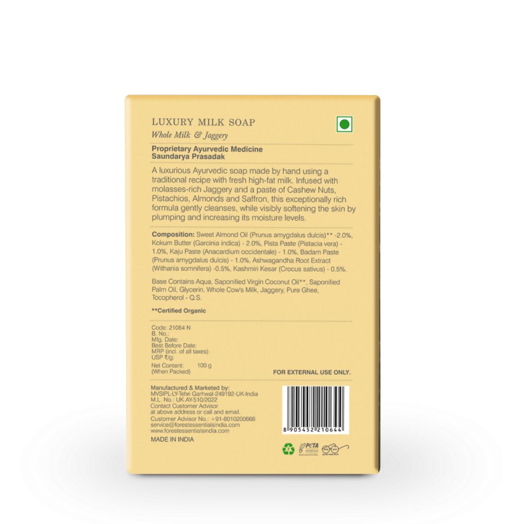 Forest Essentials Whole Milk & Jaggery Soap - Drmedicart