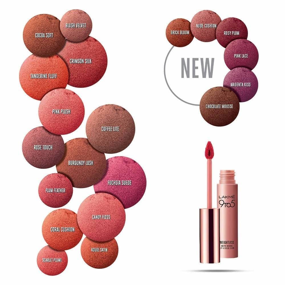 Lakme 9 To 5 Weightless Matte Mouse Lip & Cheek Color - Chocolate Mousse - DrMediCart