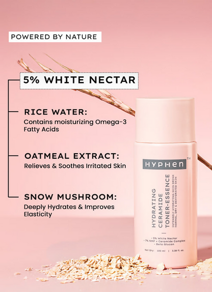 Hyphen By Kriti Sanon 7% Ceramides-Nmf Milky Toner Essence With 5% Glass Skin Blend Of Rice Water Snow Mushroom & Oatmeal