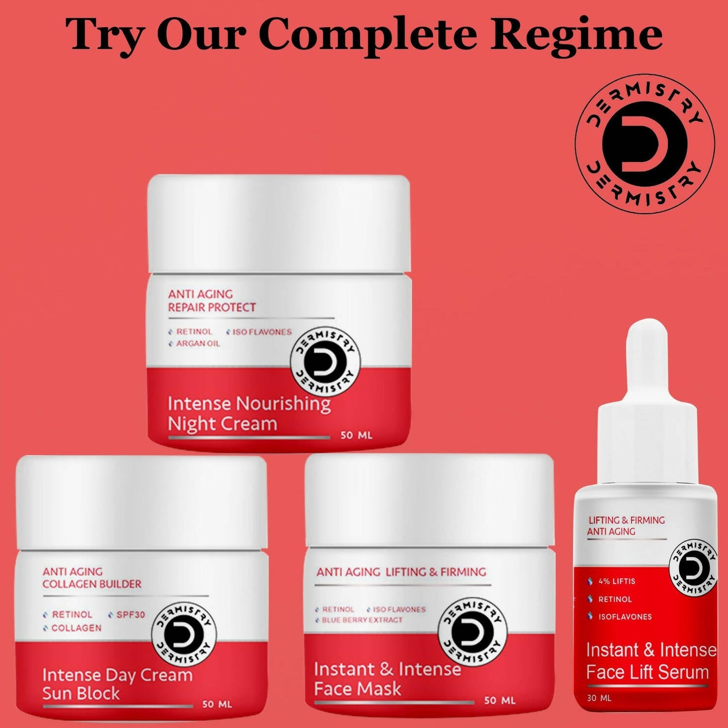 Dermistry Anti Aging Intense Day Cream Sun Block & Instant Intense Face Lift Serum