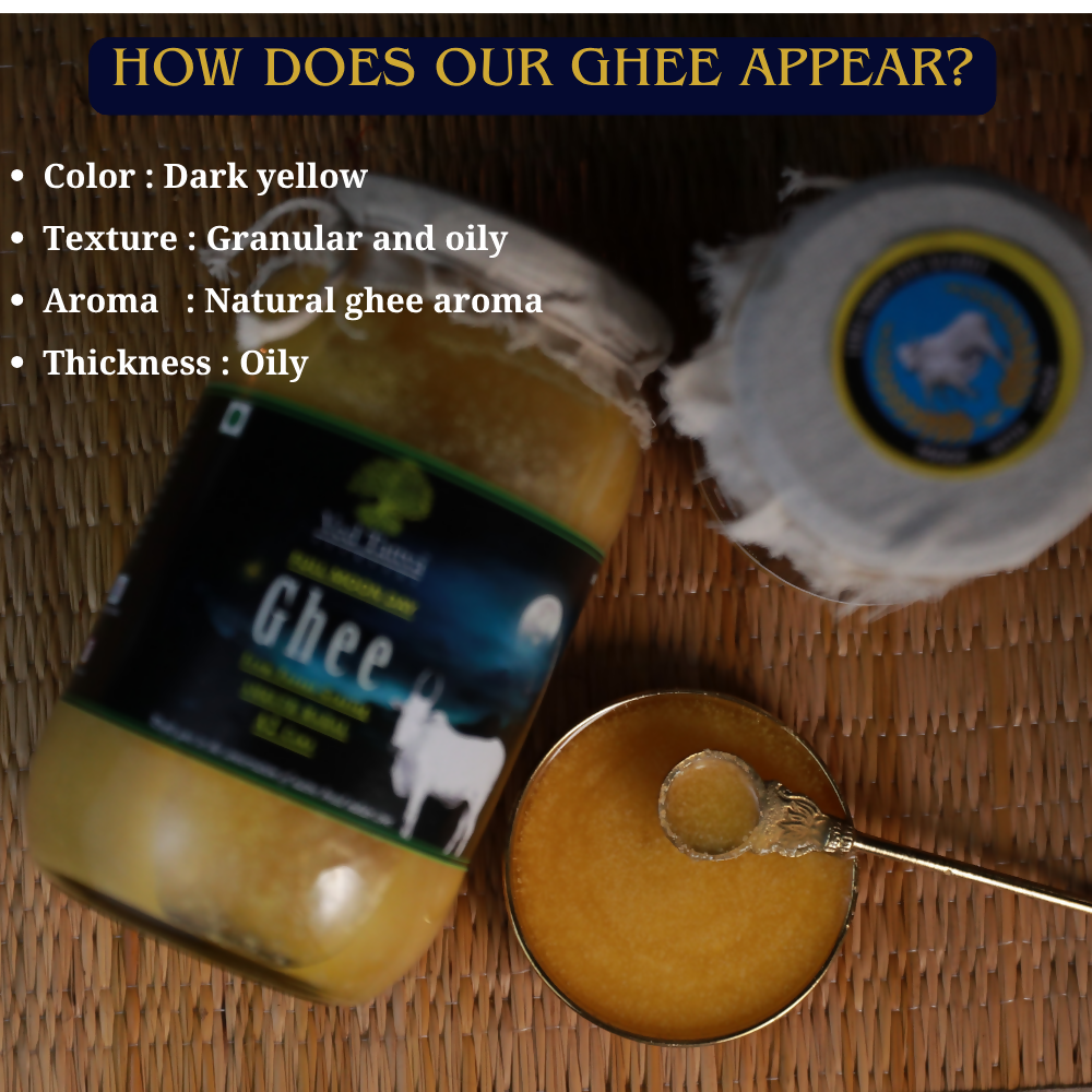 Tatsat Full Moon Day Ghee From Forest Gazing Amruth Mahal A2 Cows | Indian Hallikar Cow Ghee, Pure A2 Ghee, Natural & Healthy, Non-GMO