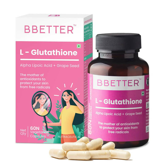 Buy BBETTER L-Glutathione Capsules with Alpha Lipoic Acid, Grape Seed Extract for Skin from DrMediCart, Ship from India to USA