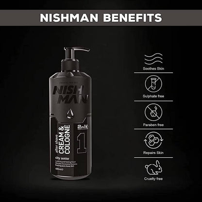 Nishman After Shave 2 in 1 Cream & Cologne City Senior - Cream Based