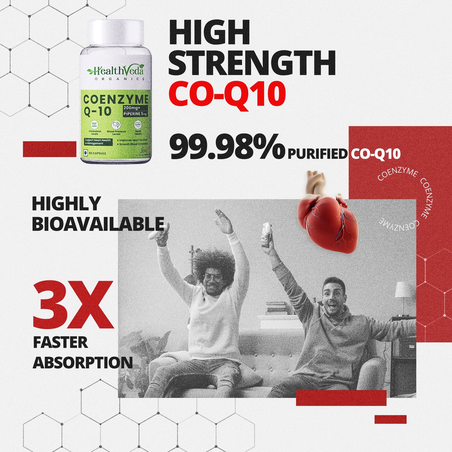 Health Veda Organics Coenzyme (Coq10) Capsules
